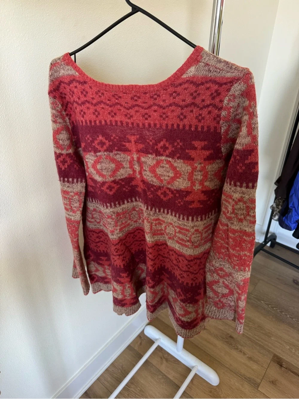 Free People Tribal sweater flared hem Medium